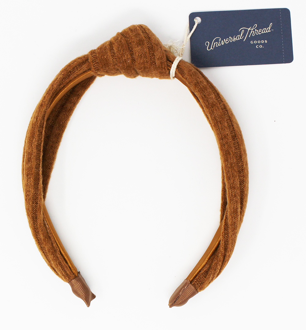Satin and Knitted Fabric Top Knot Headband - Universal Thread™ Copper - Click Image to Close